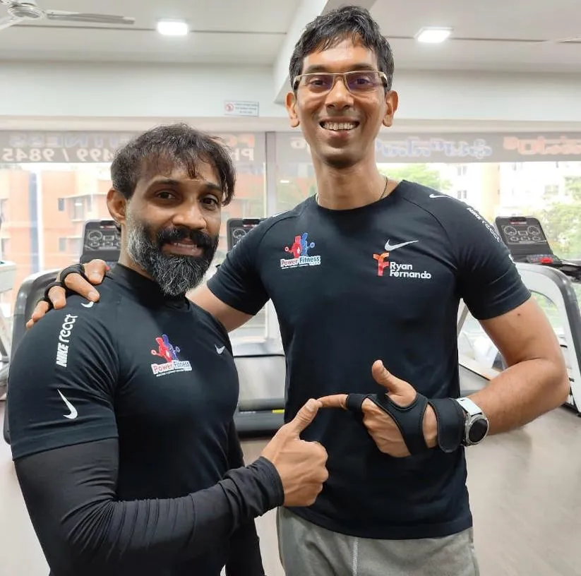 Kumar Velu with Ryan Fernando at Power Fitness Club.