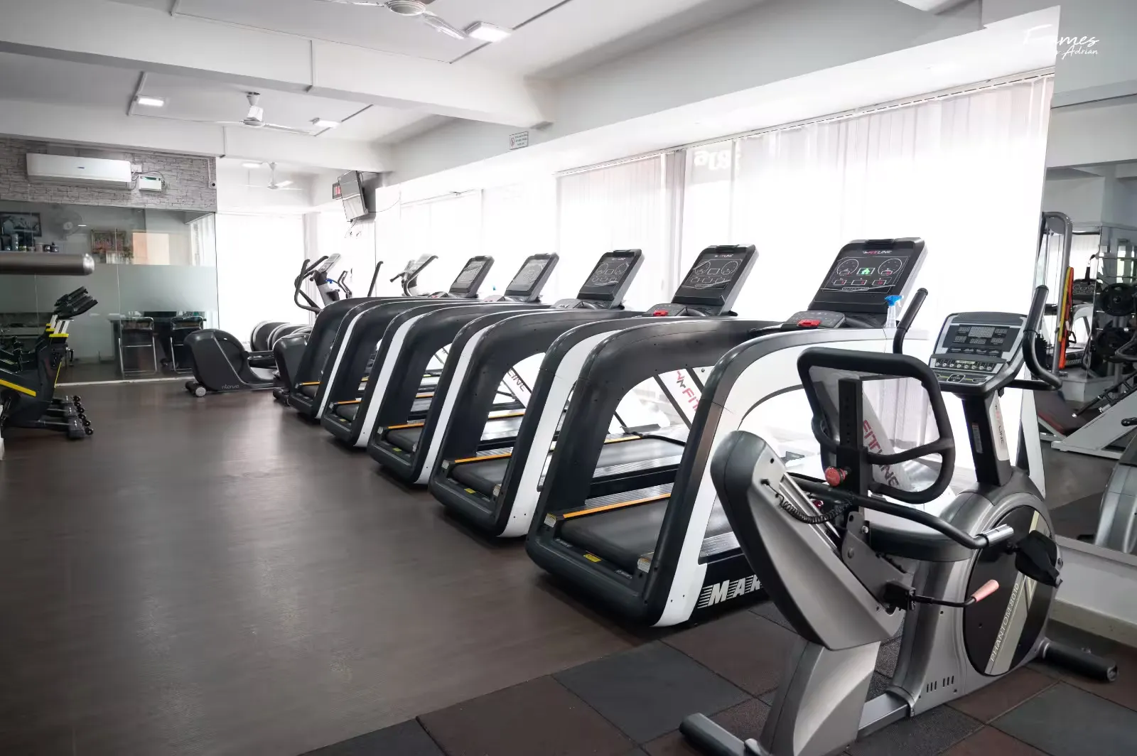 Cardio equipment and treadmills at Power Fitness Club in Hennur.
