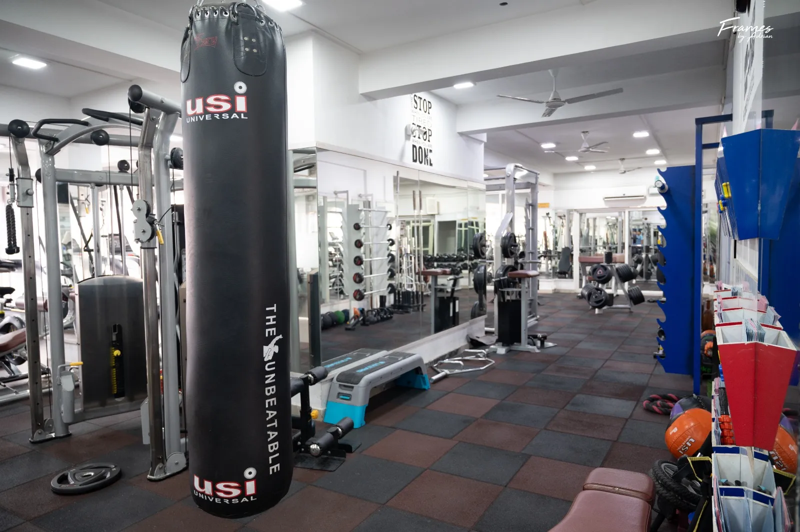 Kickboxing training area for conditioning and skill-based workouts.